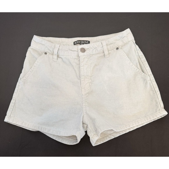 Body Glove Pants - Beach Coastal Retro-style Aqua Waled Cotton Corduroy High-waist Shorts Size 3/26